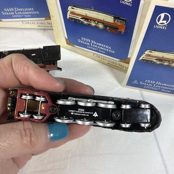 Lionel Locomotive * Vintage Lot Of 4 * Hallmark Keepsake * Metal * Wheels Move - Picture 15 of 16